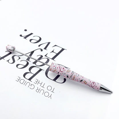 DIY printing pattern bead pen creative leopard print floral cow bead pen cross-border beadedpen spot wholesale