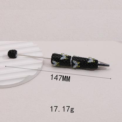 Cross-border creative butterfly soft pottery full of diamonds handmade bead pen DIY small gift gift pen creative ballpoint pen