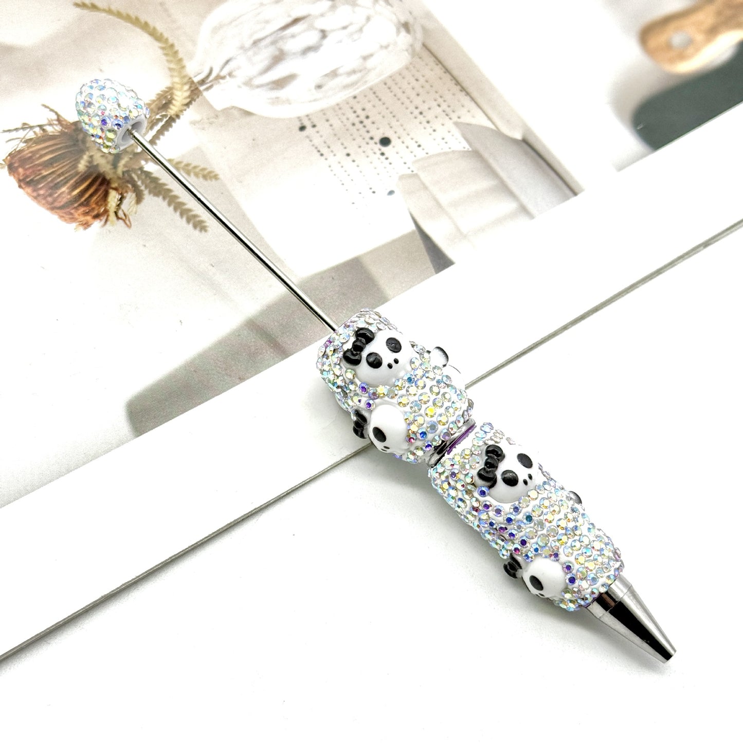 Halloween full diamond bead pen DIY skeleton pumpkin ghost series beaded ballpoint pen creative dark heavy pen