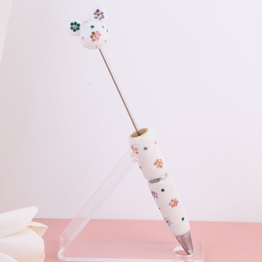 Cross-border new product creativity DIY pearl small daisy bead pen multi-color ballpoint pen color cute cartoon pearl pen