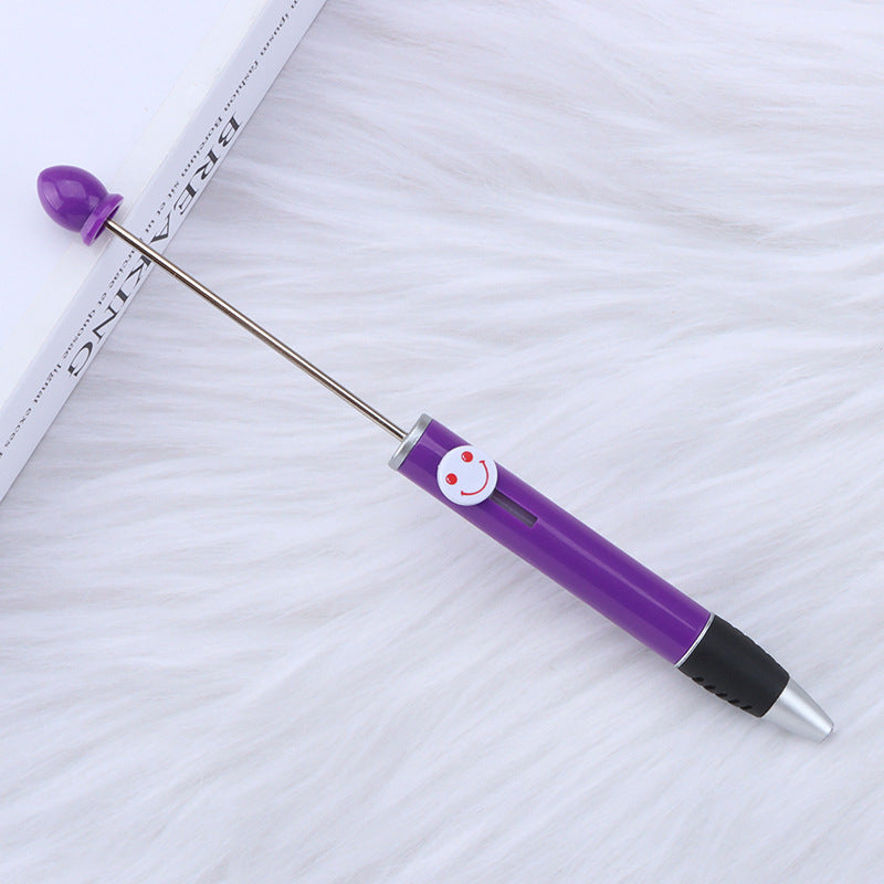 DIY bead pen happy smiley face expression plastic ballpoint pen, advertising gift pen can print logo spot wholesale