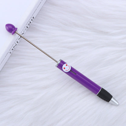 DIY bead pen happy smiley face expression plastic ballpoint pen, advertising gift pen can print logo spot wholesale