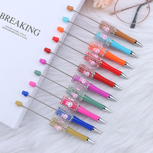 DIY big white rabbit sugar bead pen, cute rabbit dream rabbit dream bead round bead pen manufacturer wholesale