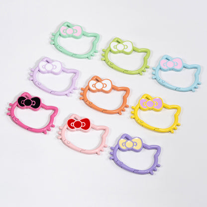 34.5*49.5mm Paint Color Spring Buckle Opening Ring KT Cat Spring Ring Keychain DIY Accessories Alloy