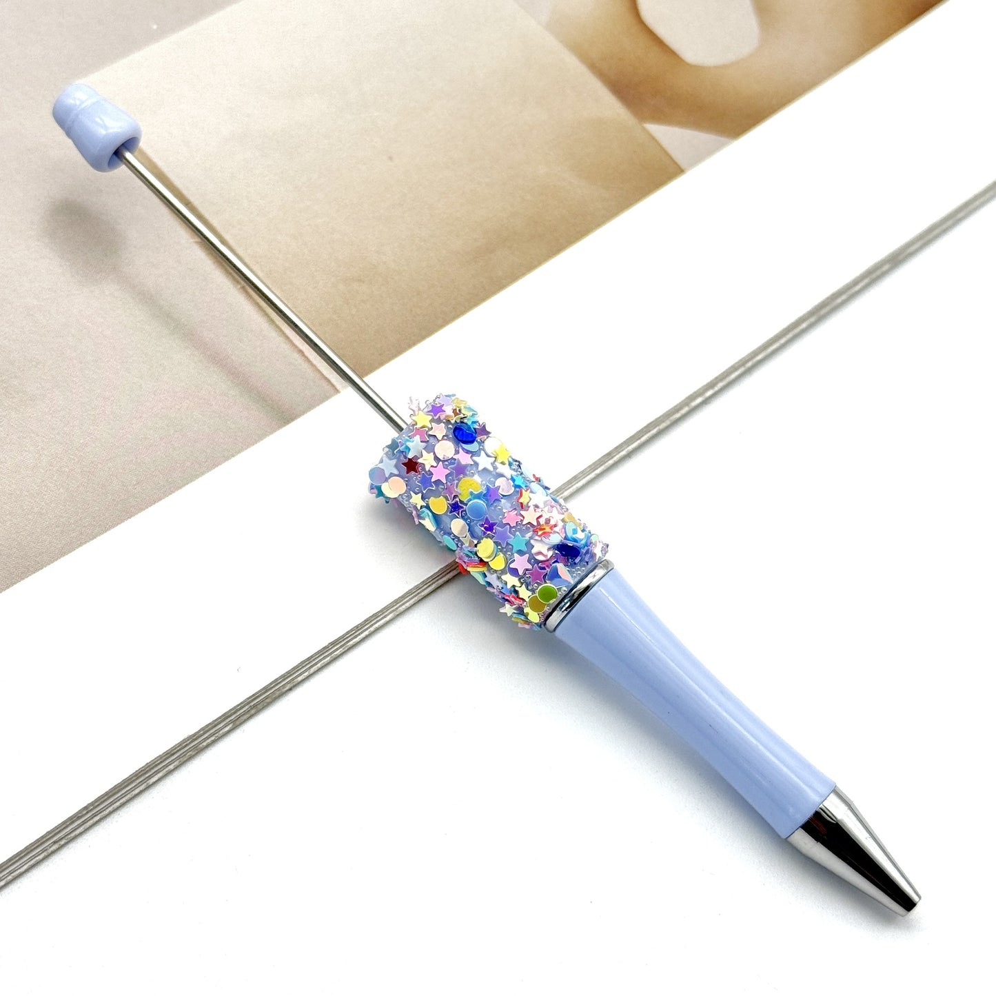 DIY Little Star Ball Pen, Shiny Sequin Star Ball Pen Handmade Patch Cute Ball Pen Spot