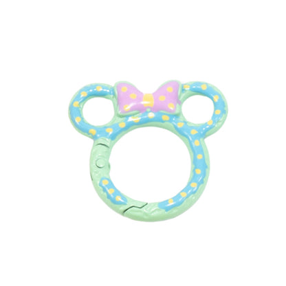 38*35mm Painted Color Spring Buckle Mickey Open Ring Hand Painted Spring Ring Keychain DIY Accessories Alloy Connecting Ring