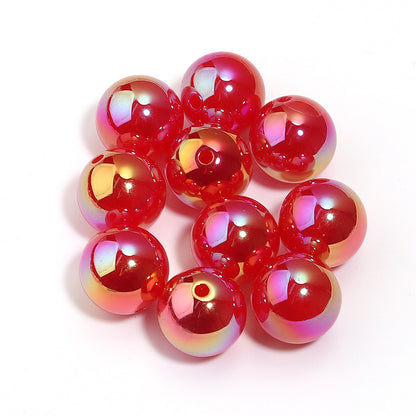 16Mm White Moonlight Plated Colored Round Beads Acrylic Magic Round Beads DIY Jewelry Accessories Versatile Pen Beads Beaded Loose Beads