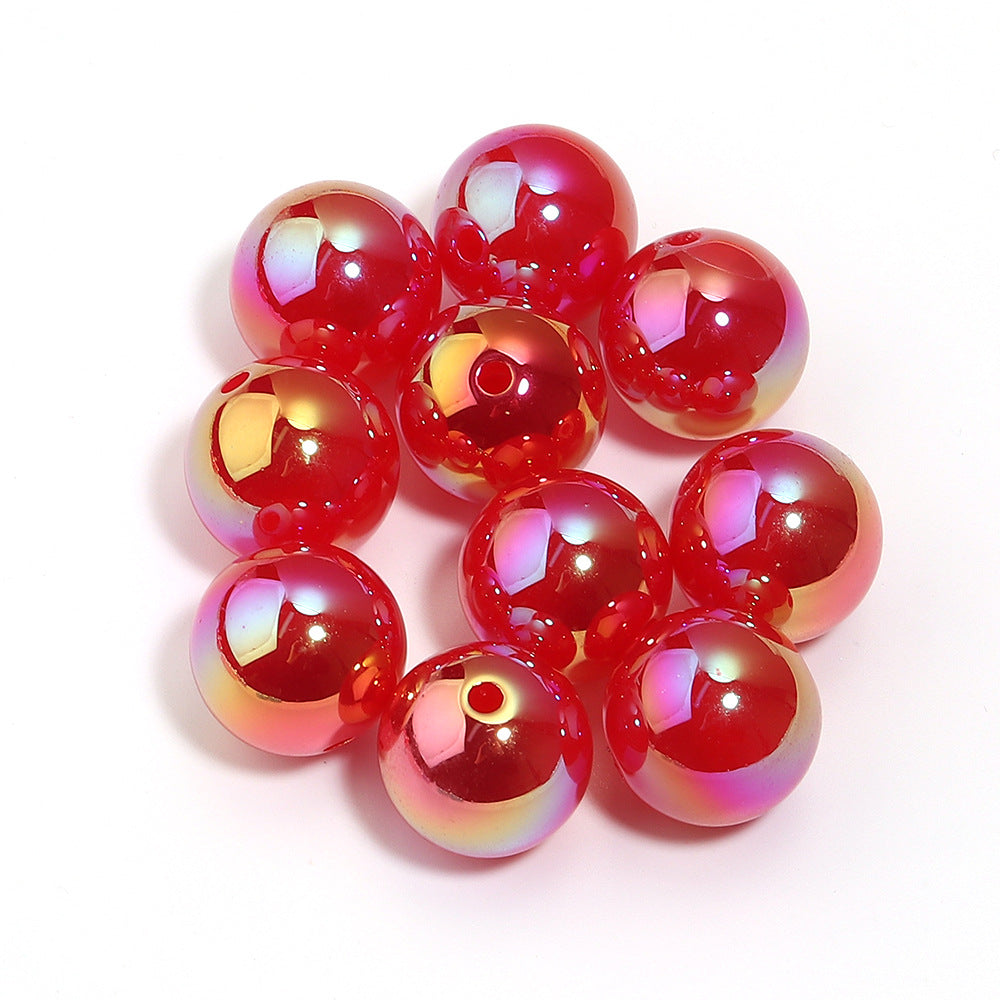 16Mm white moonlight plated colored round beads acrylic magic round beads DIY jewelry accessories versatile pen beads beaded loose beads
