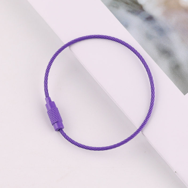 50mm Key Ring Creative Color Painted Wire Ring Wire Rope Rotating Screw Key Ring Keychain DIY Jewelry Accessories