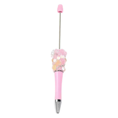 Heavy industry pearl camellia DIY bead pen resin rose bead pen plastic rotating bead pen ballpoint pen