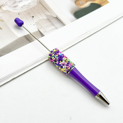 DIY colored sugar bead pen ins colored sugar needle candy cute pen, colored chocolate candy beaded ballpoint pen spot