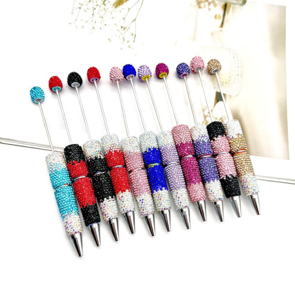 DIY's new gradual change full diamond pen, pure handmade diamond beaded pen cute creative gradual change rhinestone beaded ballpoint pen