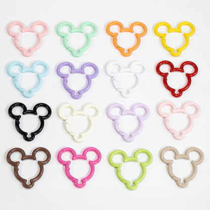 44*44mm Violent Bear Spring Buckle Open Ring Mickey Spring Ring Keychain Jewelry DIY Accessories Alloy Connecting Ring