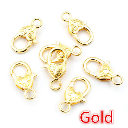 26X19mm heart-shaped love lobster buckle zinc alloy color paint pendant buckle DIY jewelry accessories 3g
