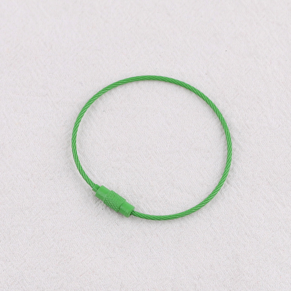 50mm Key Ring Creative Color Painted Wire Ring Wire Rope Rotating Screw Key Ring Keychain DIY Jewelry Accessories
