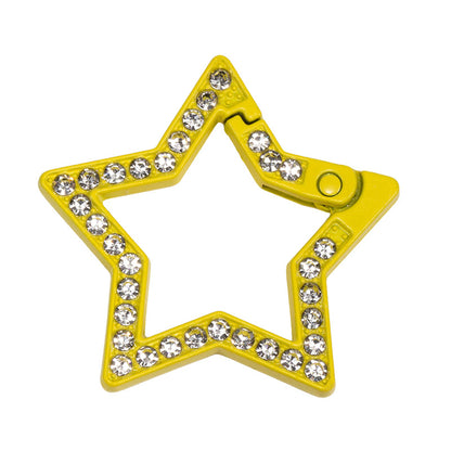 34mm Painted Diamond Spring Buckle Star Opening Ring Spring Ring Keychain DIY Small Accessories Alloy Connecting Ring