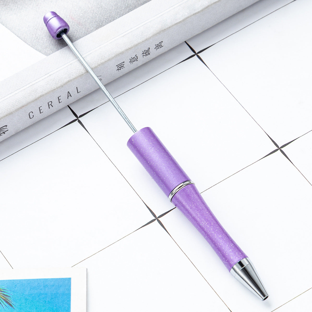 Bead pen, spot wholesale creative DIY plastic bead pen ballpoint pen printable plastic bead pen