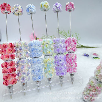 Cross-border new rose bead pen, creative handmade DIY Moe grain heavy industry hand-painted bead bead factory spot