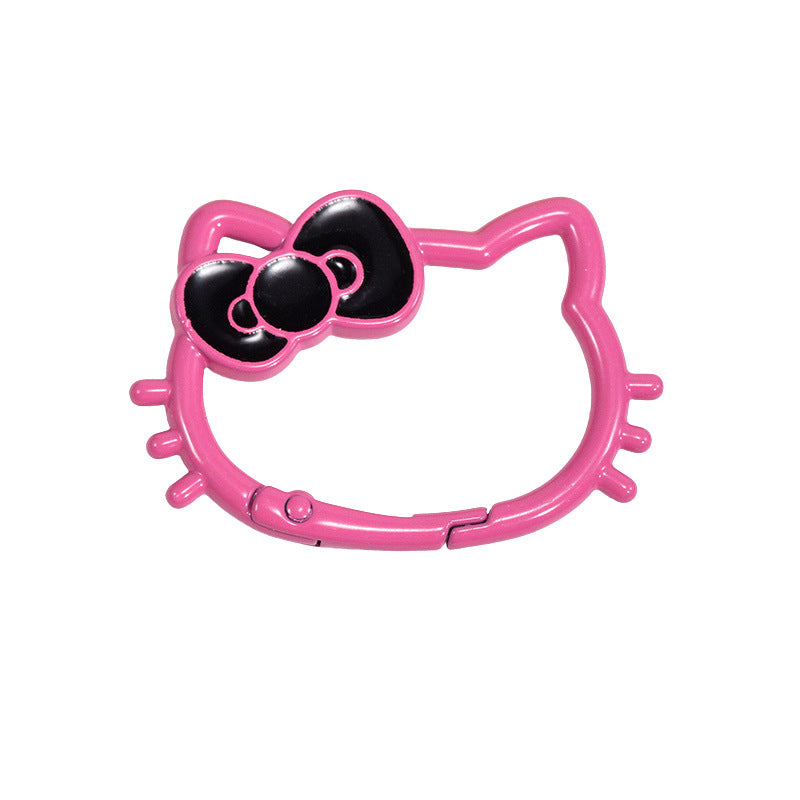 34.5*49.5mm Paint Color Spring Buckle Opening Ring KT Cat Spring Ring Keychain DIY Accessories Alloy