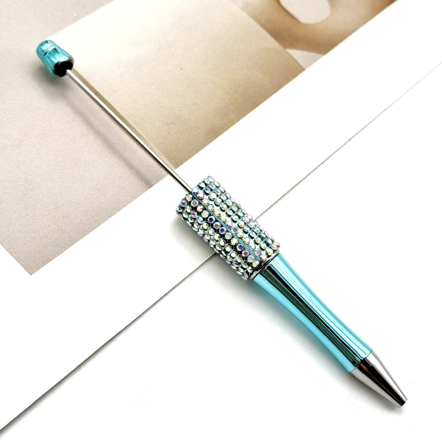 UV electroplated colored diamond bead pen DIY multi-color diamond beaded ballpoint pen handmade rhinestone gift pen manufacturer wholesale