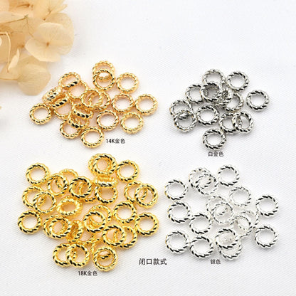 10mm gold color-preserving DIY jewelry twist batch flower closed opening ring yellow-gold circle accessories handmade materials