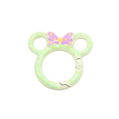 38*35mm Painted Color Spring Buckle Mickey Open Ring Hand Painted Spring Ring Keychain DIY Accessories Alloy Connecting Ring
