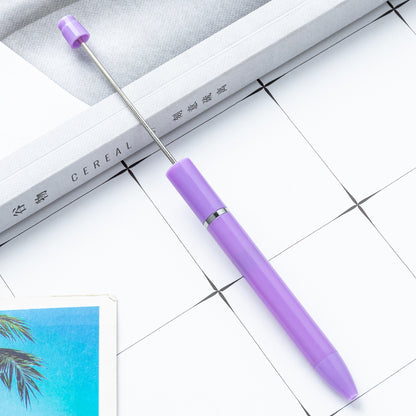 New Macaron color straight bead pen DIY beading extended beaded ballpoint pen advertising gift pen wholesale