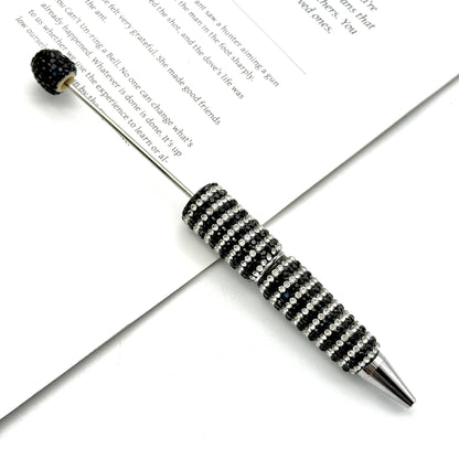 Creative Stripe Full Diamond Ballpoint Pen DIY Beaded Stripe Full Diamond Multicolor Bead Pen Rotary Beaded Grain Pen