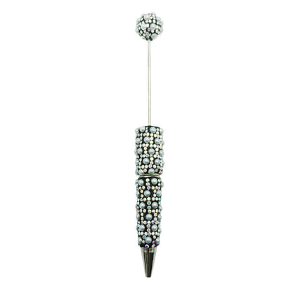 Cross-border heavy industry full of pearl bead pens, creative gradual change wearing beads DIY ballpoint pen gifts Colorful pearl pens