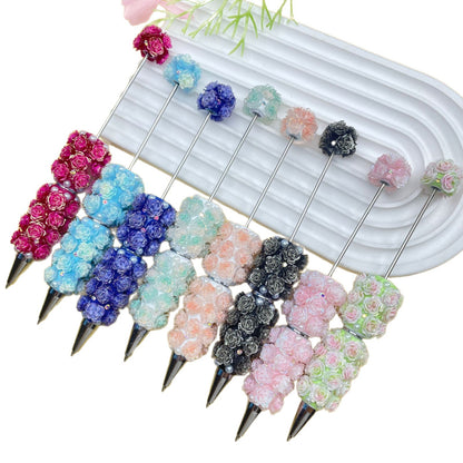 Rose pen new DIY full diamond full pearl bead pen hand sticker pearl bead ballpoint pen multi-color