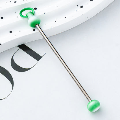 Creative new DIY beaded pole spot gradual change color color beaded keychain pole accessories pendant wholesale