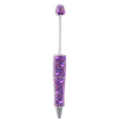 Mermaid love bubble glass beads bead pen DIY multi-color high-value rotating ballpoint pen student gift pen
