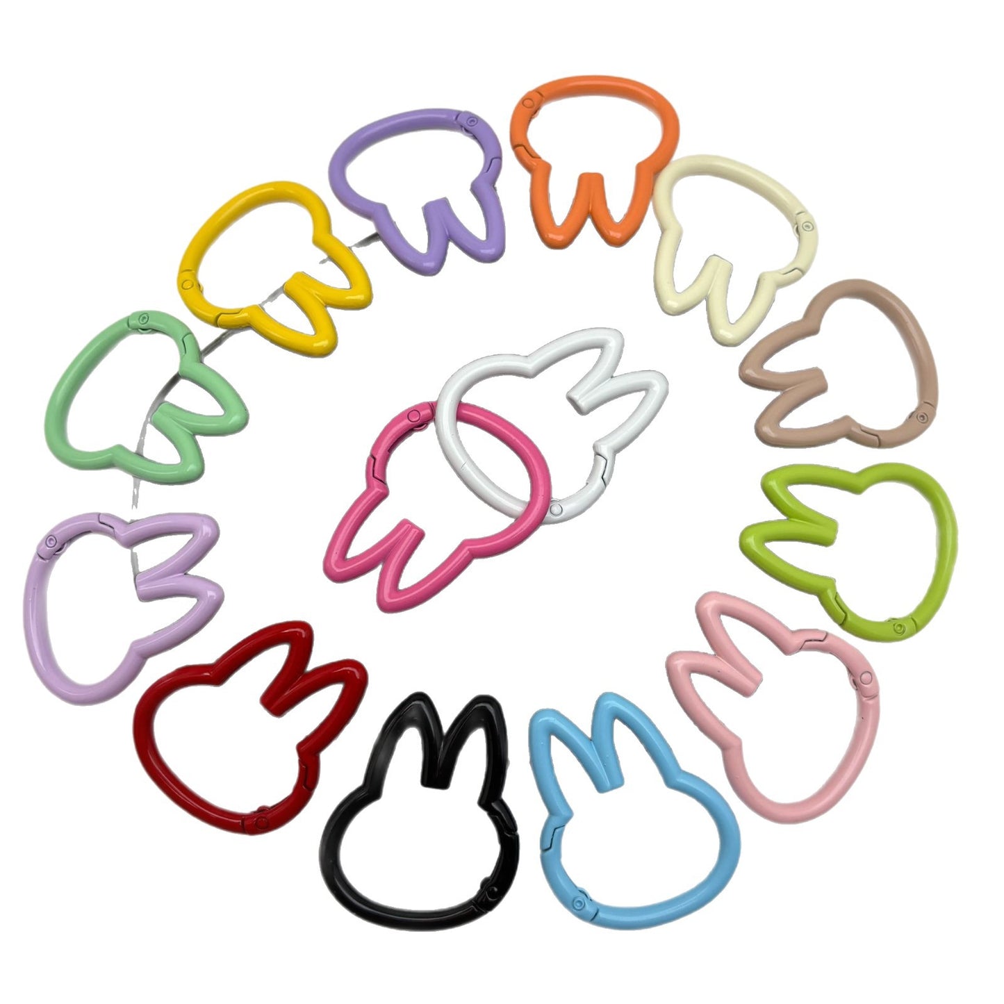 45 * 37Mm Rabub Paint Color Spring Buckle Round Opening Ring Spring Ring Key Ring DIY Jewelry Accessories Random Mix