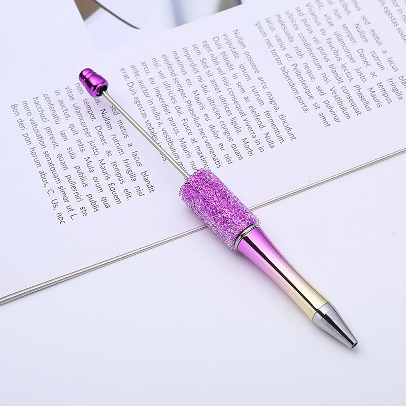 Electroplated sugar drill bead pen, new DIY spinning ballpoint pen, manual patch Gypsy star drill pen manufacturer wholesale