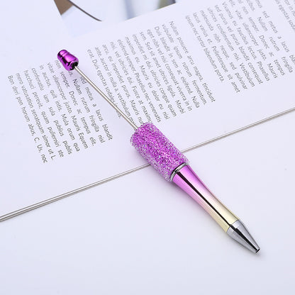 Electroplated sugar drill bead pen, new DIY spinning ballpoint pen, manual patch Gypsy star drill pen manufacturer wholesale