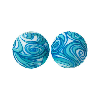 15mm Silicone Beads Water Transfer Beads DIY Jewelry Bead Pen Loose Beads Wholesale #201-250