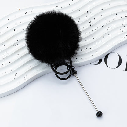 DIY beaded hairball keychain creative personalized bag pendant keychain plush pendant key pendant
