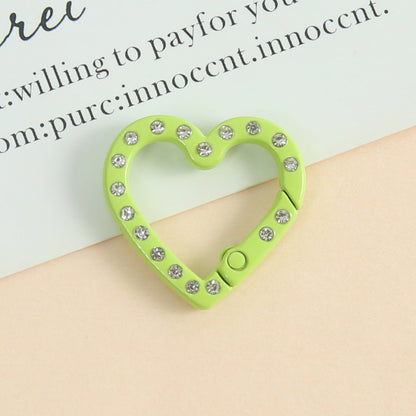 25 * 26Mm Candy Color Love Point Drill Spring Buckle Open Ring Mobile Phone Chain Keychain Handmade DIY Jewelry Accessories