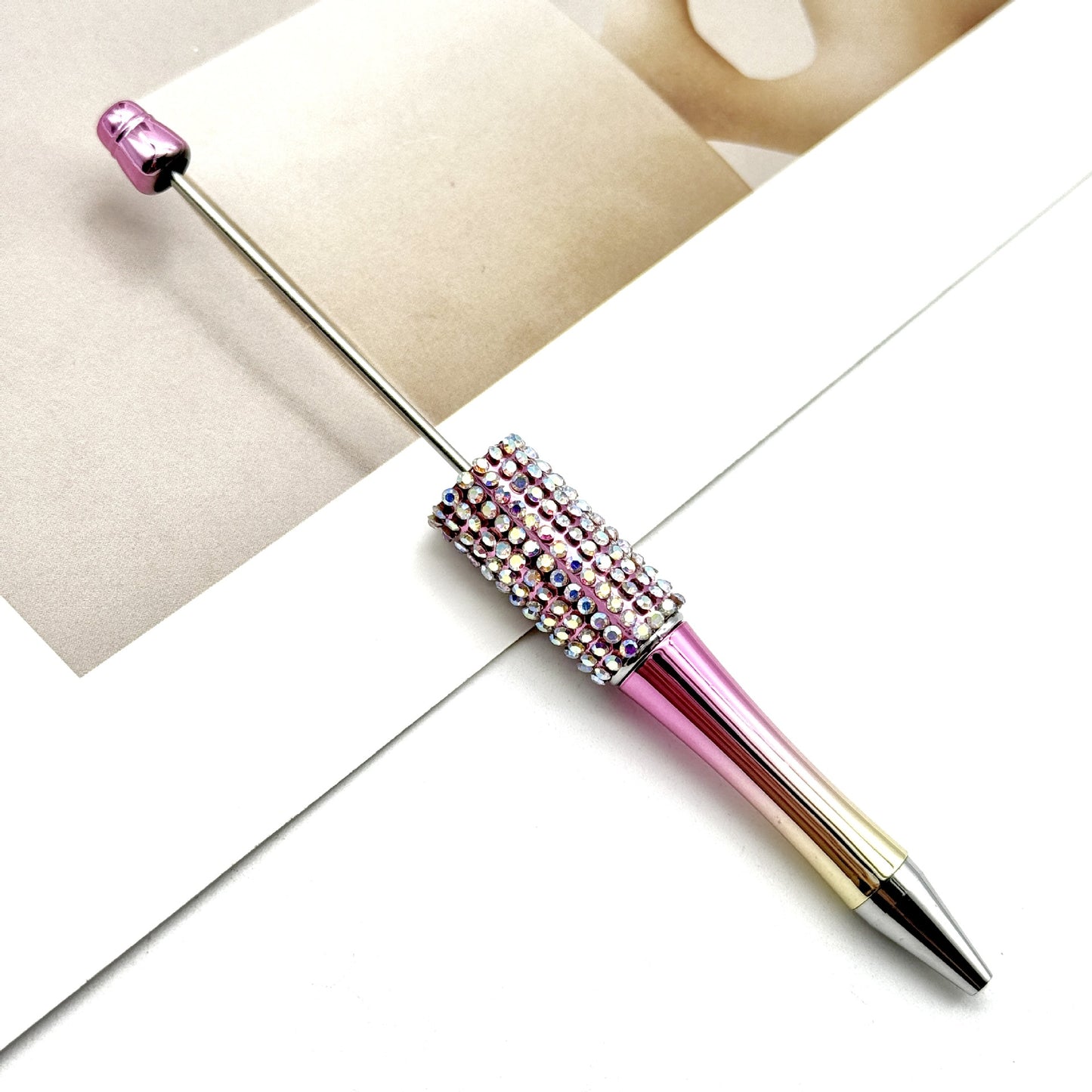 UV electroplated colored diamond bead pen DIY multi-color diamond beaded ballpoint pen handmade rhinestone gift pen manufacturer wholesale