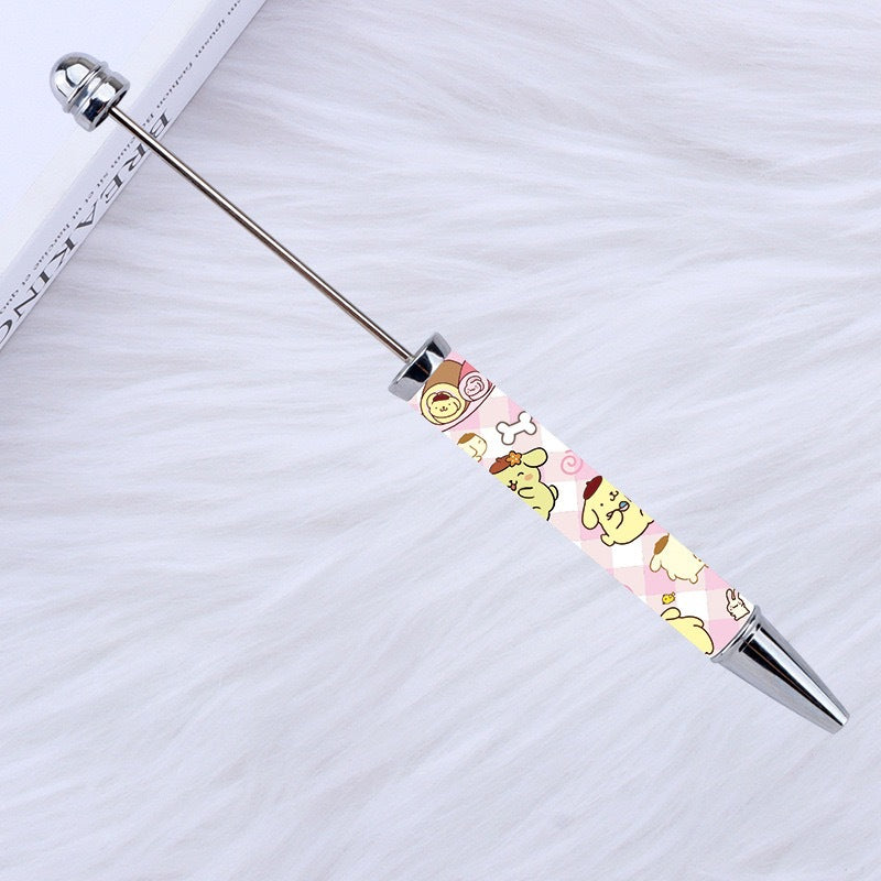 New Style DIY Plastic Beadable Pens with Cartoon Prints