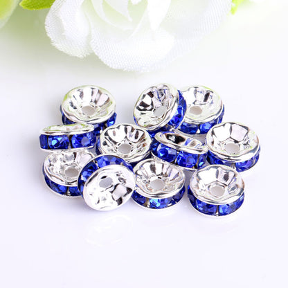 12Mm Hand-drilled Ring Spacer Beads, Colored Bracelet with Diamond Spacer Wheel Ring DIY Jewelry Accessories