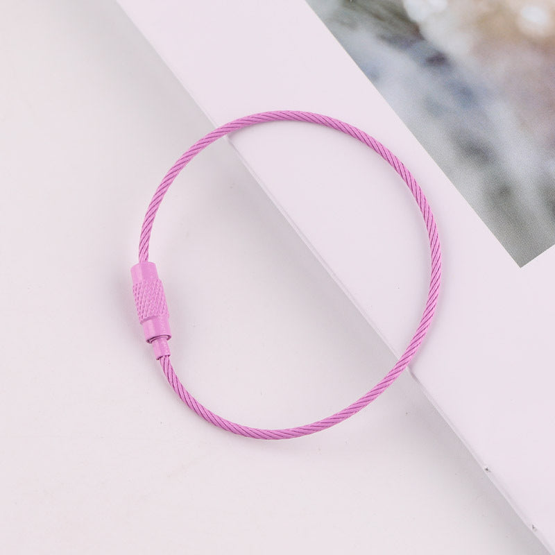 50mm Key Ring Creative Color Painted Wire Ring Wire Rope Rotating Screw Key Ring Keychain DIY Jewelry Accessories