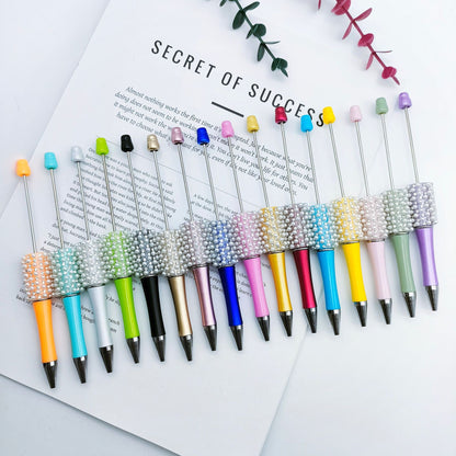 DIY Pearl Diamond Bead Pen Hand Sticker Diamond Ballpoint Pen Flash Diamond Pearl Diamond Beadedpen Spot Wholesale