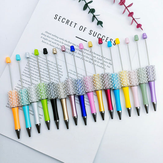 DIY Pearl Diamond Bead Pen Hand Sticker Diamond Ballpoint Pen Flash Diamond Pearl Diamond Beadedpen Spot Wholesale