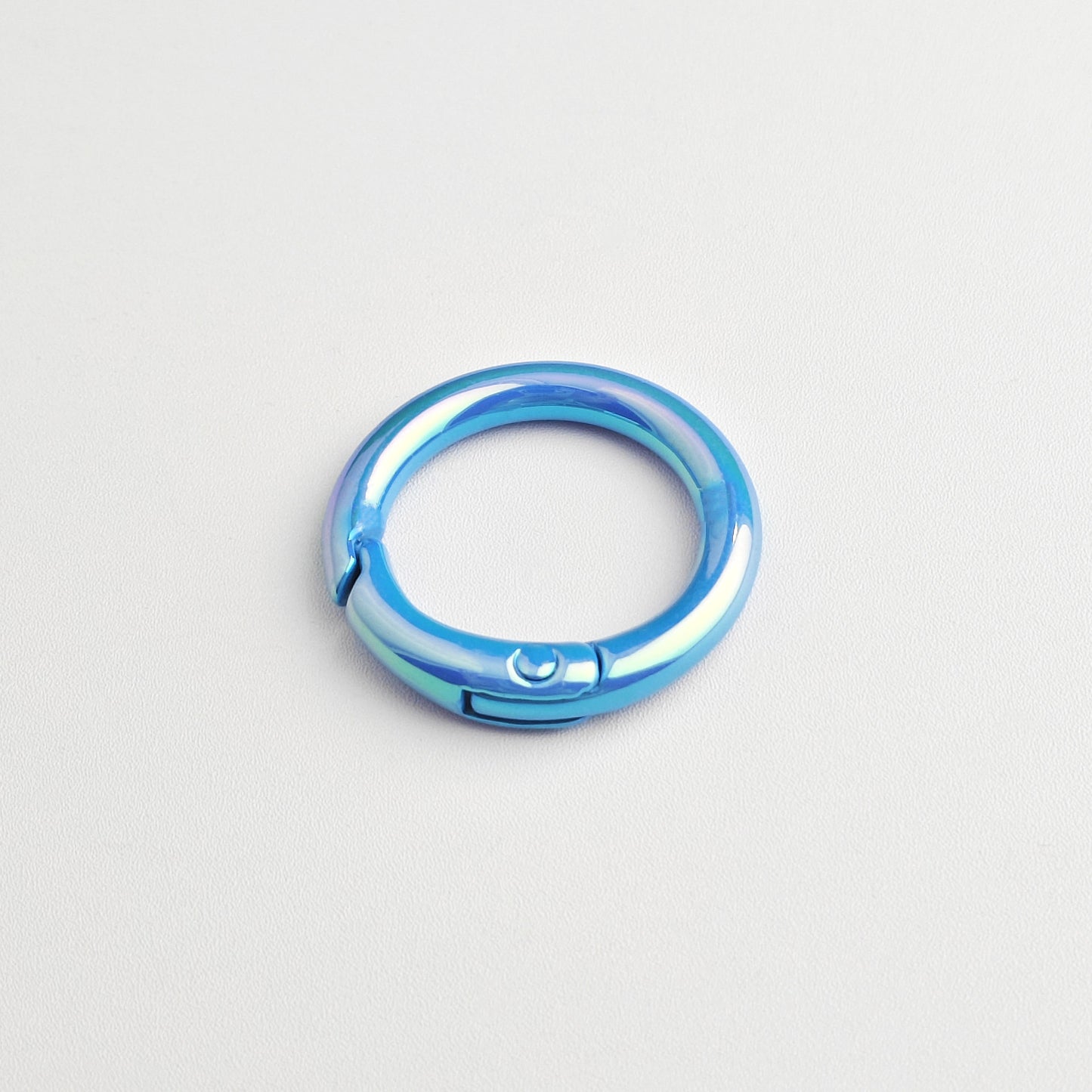 20Mm UV electroplated color spring buckle ab color Mapei spring ring DIY jewelry accessories alloy round connection keychain