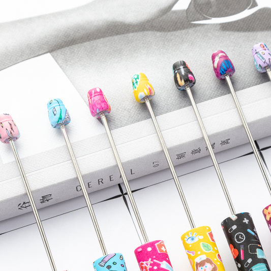 Creative DIY plastic bead pen new nurse section series beaded ballpoint pen spot wholesale printing bead pen