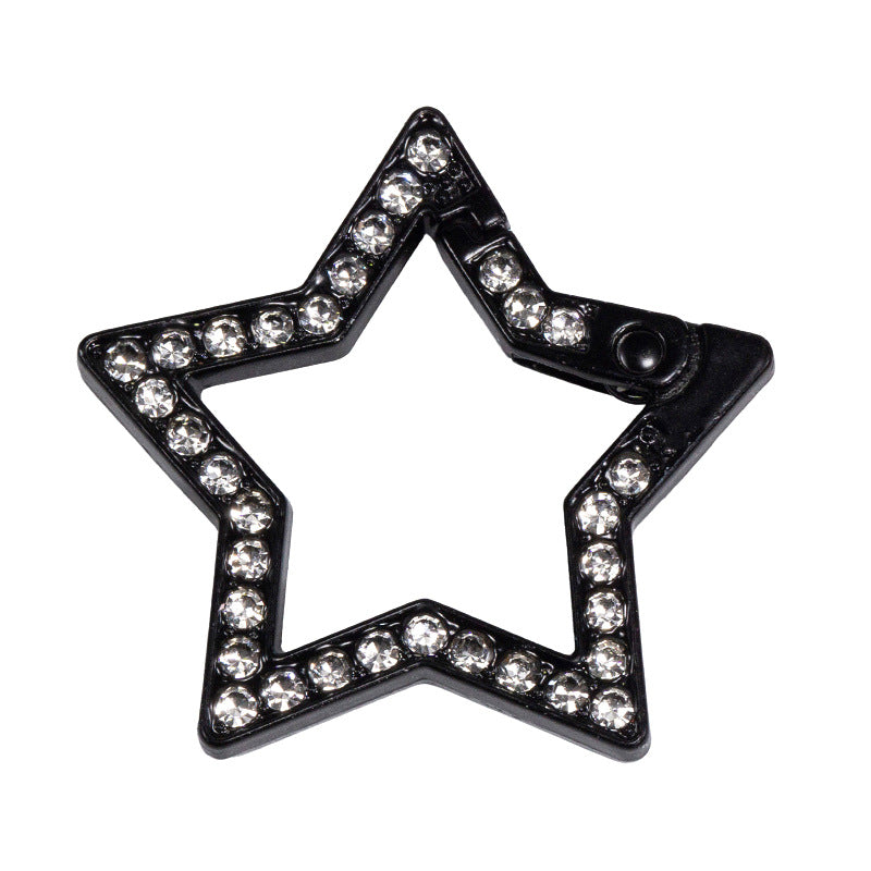 34mm Painted Diamond Spring Buckle Star Opening Ring Spring Ring Keychain DIY Small Accessories Alloy Connecting Ring