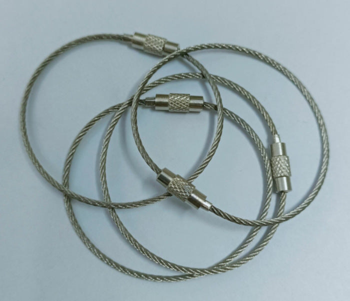 50mm Key Ring Creative Color Painted Wire Ring Wire Rope Rotating Screw Key Ring Keychain DIY Jewelry Accessories