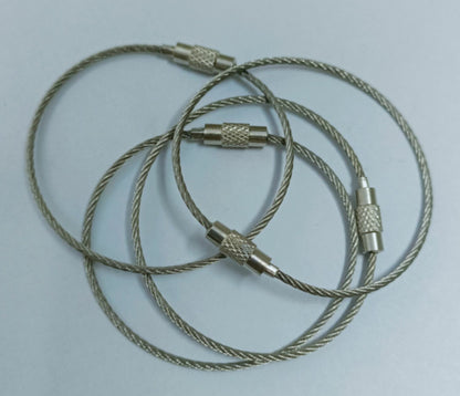 50mm Key Ring Creative Color Painted Wire Ring Wire Rope Rotating Screw Key Ring Keychain DIY Jewelry Accessories