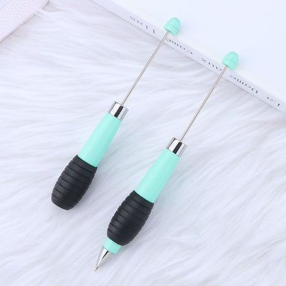 Cross-border explosion DIY telescopic bead pen, creative and cute macaron color telescopic rotating beaded gift ballpoint pen